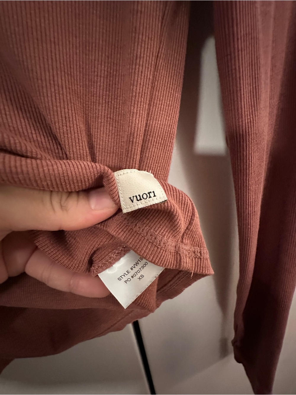 Vuori Long Sleeve Mock Neck Top in Mauve - Picture 2 of 3